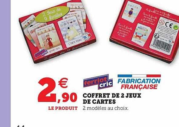 coffret de 2 jeux de cartes ferriot cric