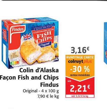 colin d'alaska façon fish and chips findus