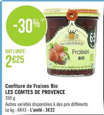 confiture de fraises bio les comtes de provence