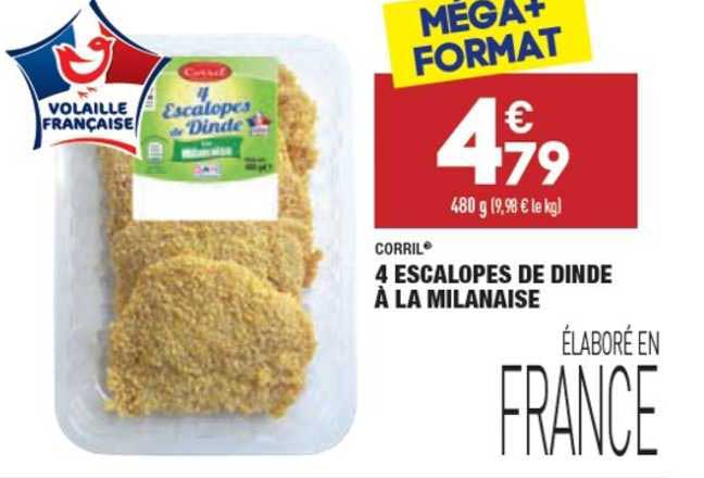 Corril 4 Escalopes De Dinde à La Milanaise