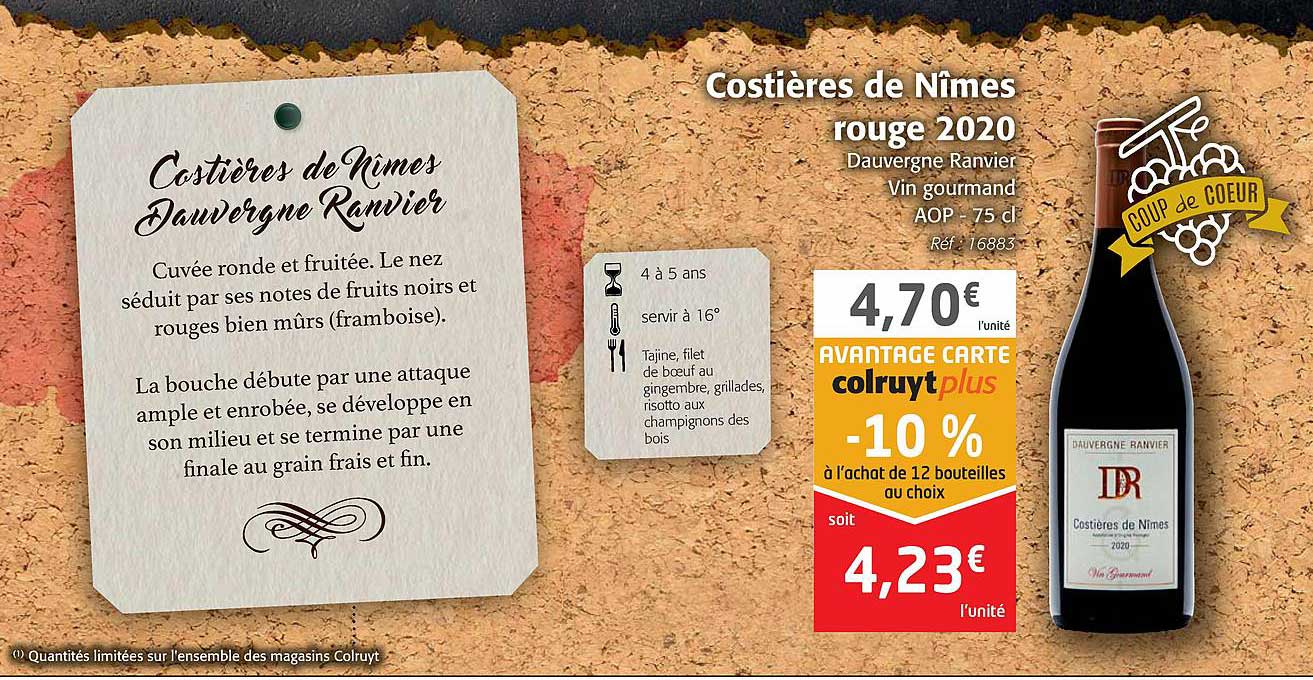 costières de nîmes rouge 2020 dauvergne ranvier vin gourmand aop