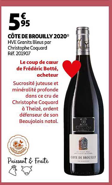 côtes de brouilly 2020 hve granits bleus par christophe coquard