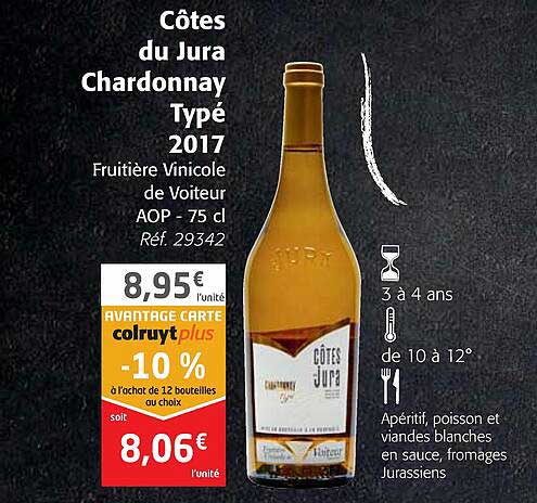 côtes du jura chardonnay typé 2017 fruitière vinicole aop