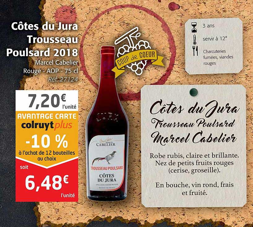côtes du jura trousseau poulsard 2018 marcel cabelier rouge aop