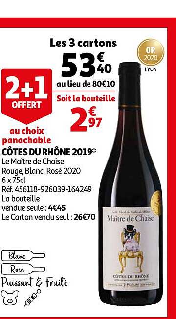 côtes du rhône 2019 le maître de chaise