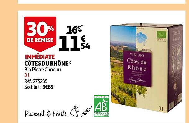 côtes du rhône bio pierre chanau