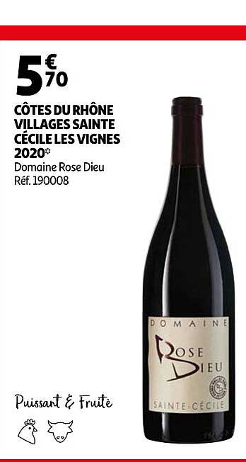 côtes du rhône villages sainte cécile lès vignes 2020 domaine rose dieu