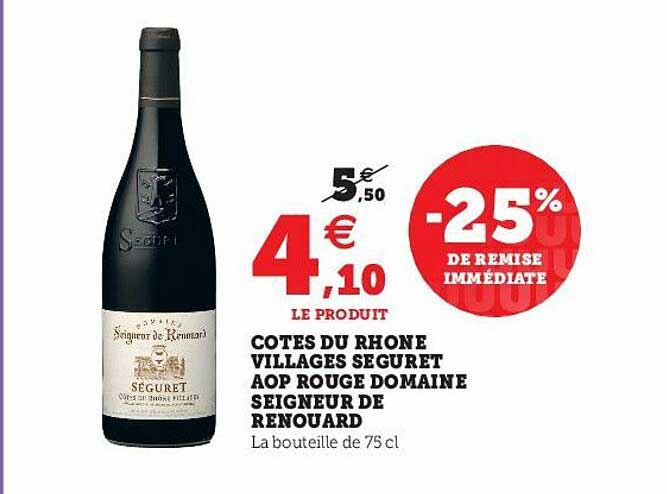 côtes du rhône villages seguret aop rouge domaine seigneur de renouard