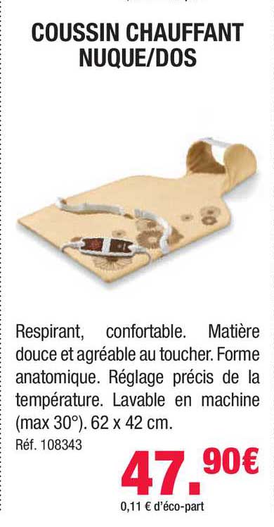 coussin chauffant nuque dos