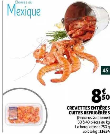 Crevettes Entières Cuites Réfrigérées