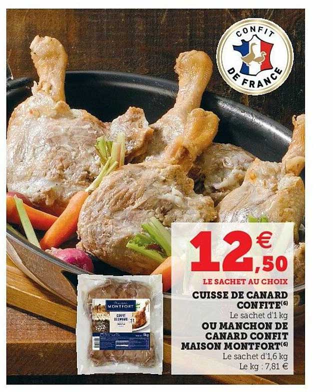 cuisse de canard confite ou manchon de canard confit maison montfort