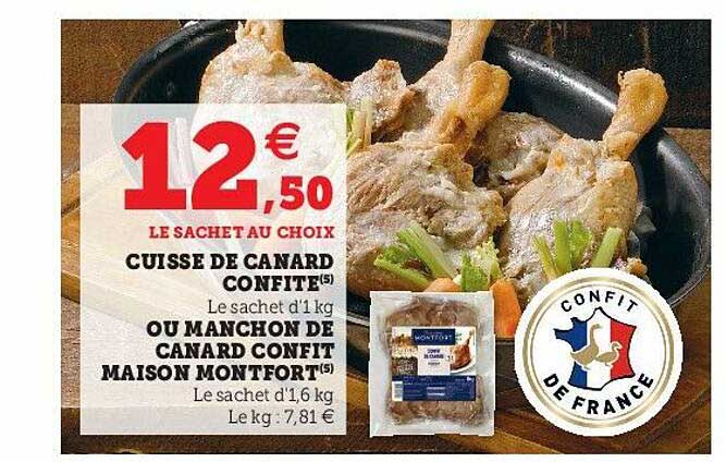 cuisses de canard confite ou manchon de canard confit maison montfort