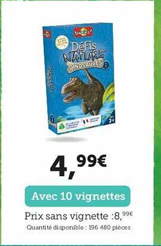 défis nature dinosaures avec 10 vignettes