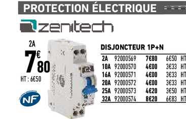 disjoncteur 1p+n zenitech