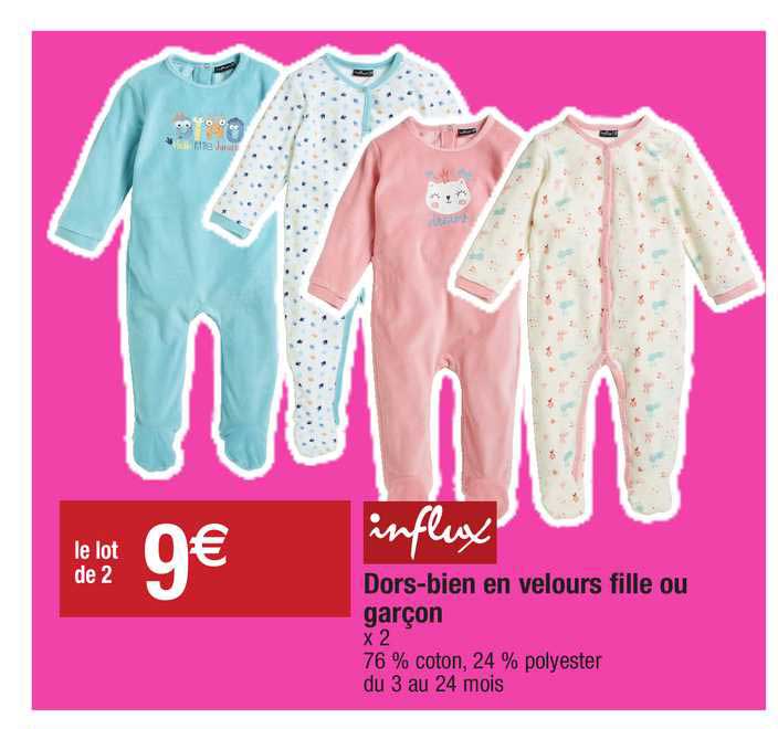 dors-bien en velours fille ou garçon influx