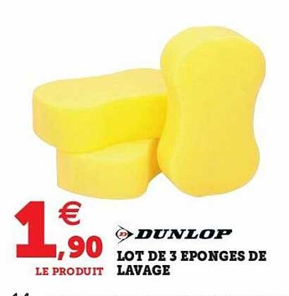 Dunlop Lot De 3 éponges De Lavage
