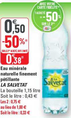 eau minérale naturelle finement pétillante la salvetat