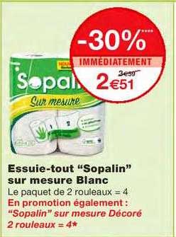 essuie-tout "sopalin" sur mesure blanc