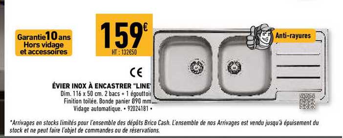 évier inox à encastrer "line"