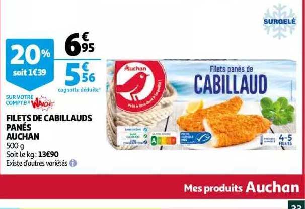 Filets De Cabillauds Panés Auchan