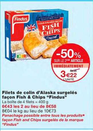filets de colin d'alaska surgelés façon fish & chips "findus"