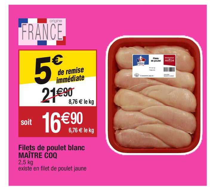 filets de poulet blanc maître coq