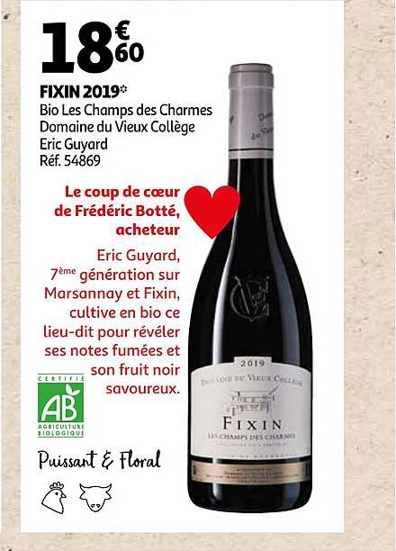 fixin 2019 bio les champs des charmes domaine du vieux collège eric guyard