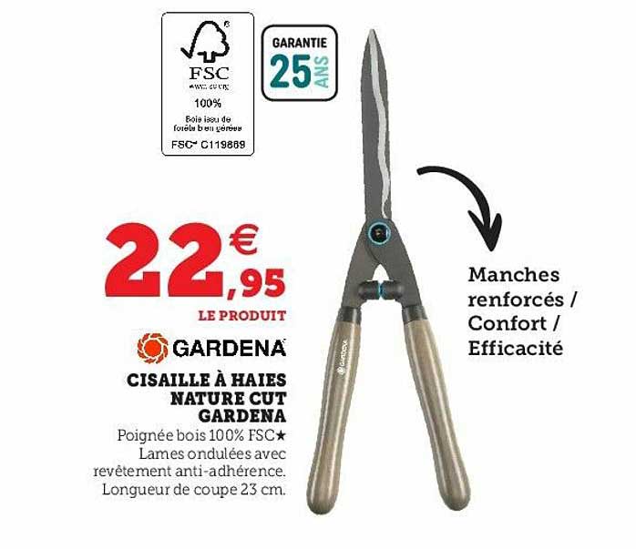 gardena cisaille à haies nature gut gardena