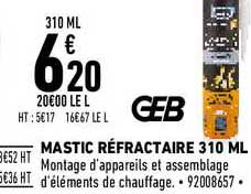 Geb Mastic Réfractaire 310 Ml
