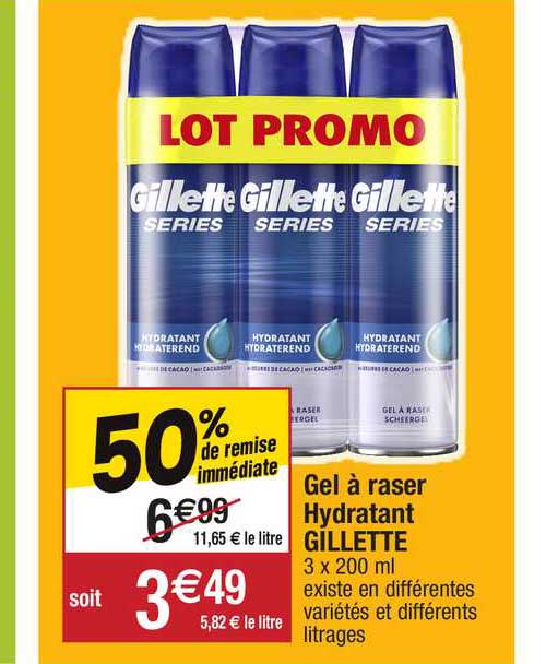 gel à raser hydratant gillette
