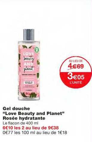 gel douce "love beauty and planet" rosée hydratante