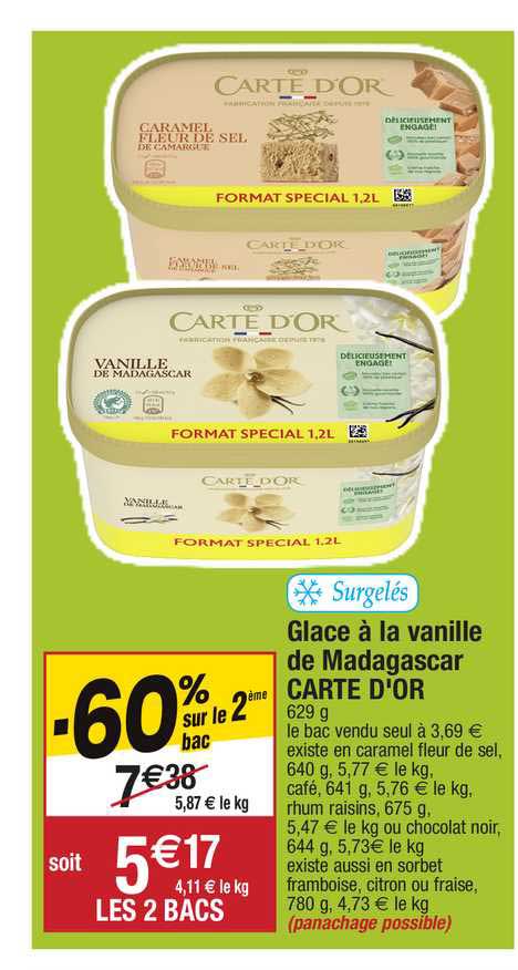 Glace à La Vanille De Madagascar Carte D'or