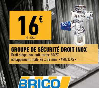 groupe de sécurité droit inox