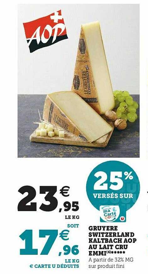 gruyère switzerland kaltbach oap au lait cru emmi *****