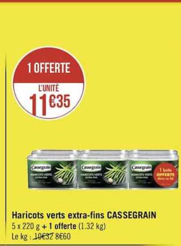 haricots verts extra-fins cassegrain