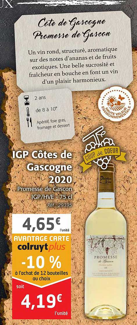 igp côtes de gascogne 2020 promesse de gascon