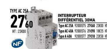interrupteur différentiel 30ma