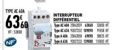 interrupteur différentiel nf