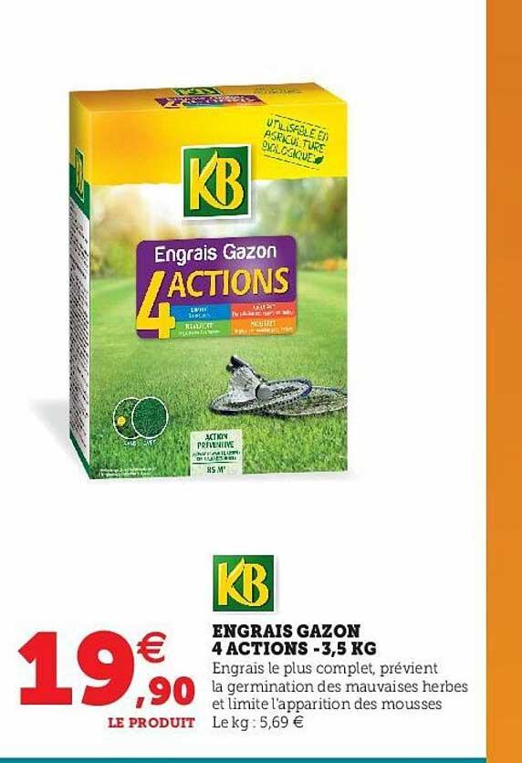 kb engrais gazon 4 actions