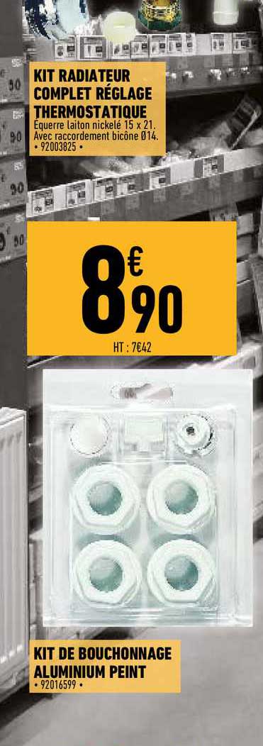 kit radiateur complet réglage thermostatique