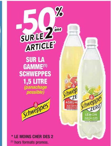 la gamme schweppes 1,5 litre