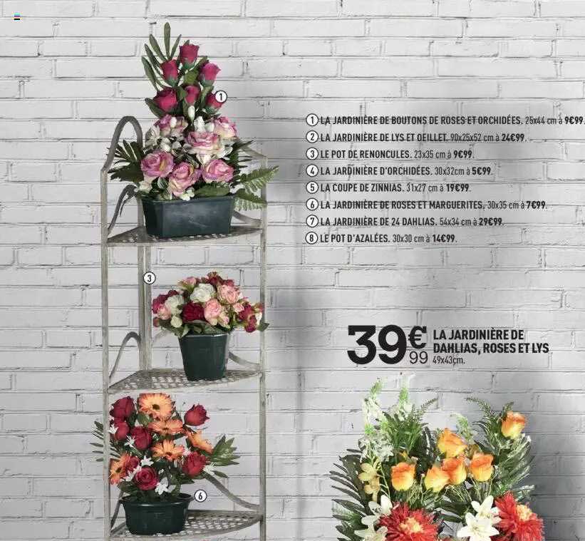 La Jardinière De Dahlias Roses Et Lys