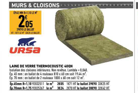 Laine De Verre Thermocoustic 40qn Ursa