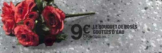 le bouquet de roses gouttes d'eau