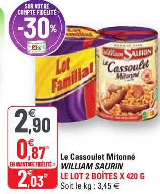 Le Cassoulet Mitonné William Saurin
