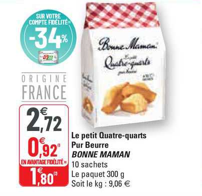 le petit quatre-quarts pur beurre bonne maman