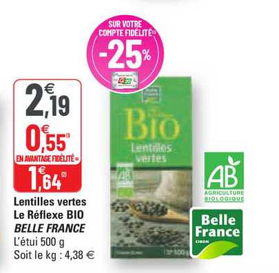 lentilles vertes le réflexe bio belle france