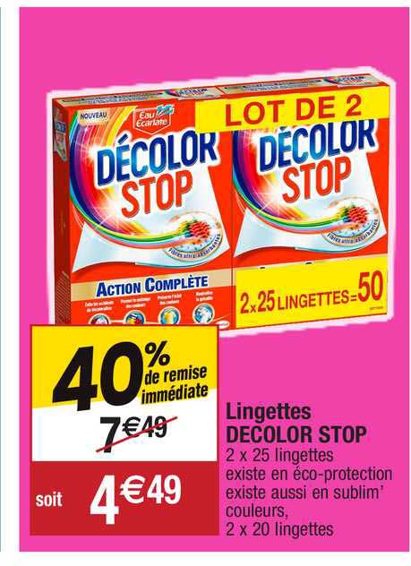 Lingettes Décolor Stop