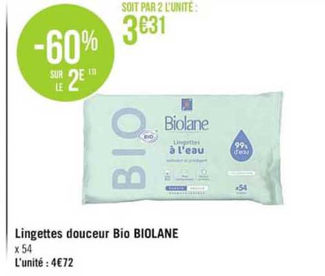 Lingettes Douceur Bio Biolane