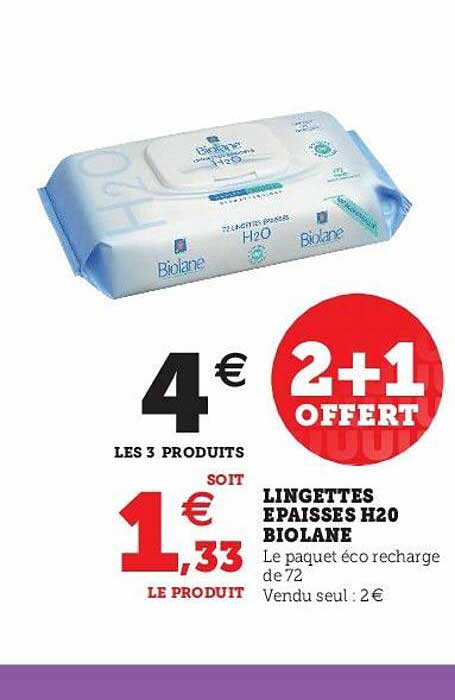 lingettes épaisses h20 biolane